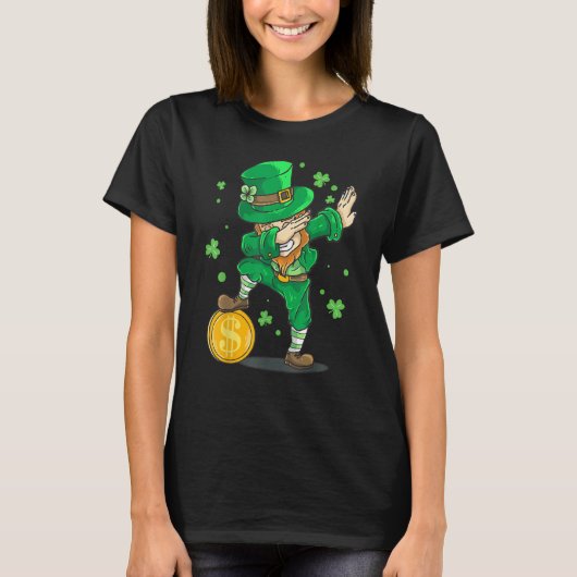 T-shirt Irish St Patrick Day Dabbing Leprechaun Kid Toddl (Devant)