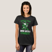 T-shirt Irish St Patrick's Day Safety First Drink With A N (Devant entier)