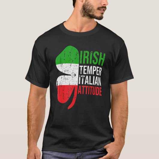 T-shirt Irish Temper Attitude italienne St Patrick's Day S (Devant)