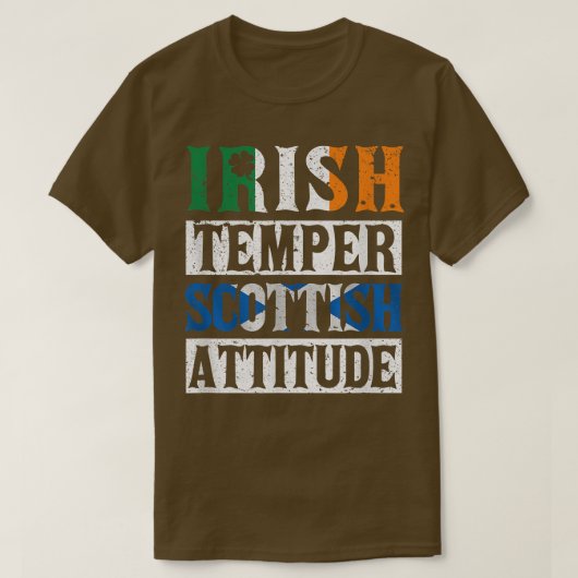 T-shirt Irish Temper Scottish Attitude St Patrick's Day Sc (Design devant)