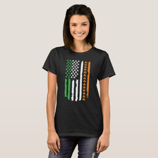 T-shirt Irish USA Flag St Patricks Day (Devant entier)