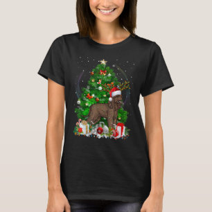 T-shirt Irish Water Spaniel Christmas Tree Light Pajama Do