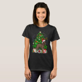 T-shirt Irish Water Spaniel Christmas Tree Light Pajama Do (Devant entier)