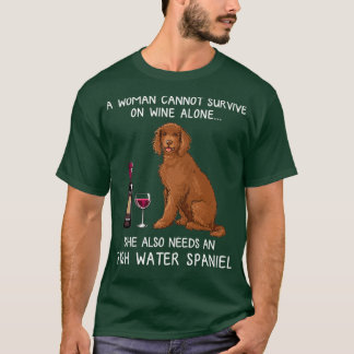 T-shirt Irish Water Spaniel et vin Drôle chien 