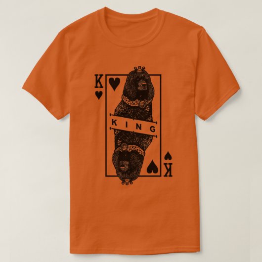 T-shirt Irish Water Spaniel King Of Hearts Funny Whiptail (Design devant)