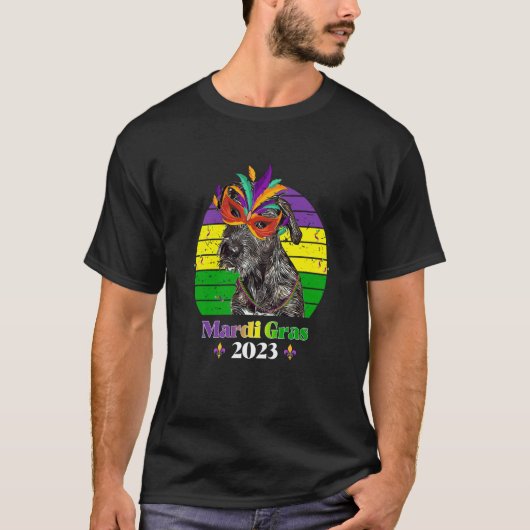 T-shirt Irish Wolfhound Party Dog Mardi Gras 2023 (Devant)