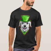 T-shirt Irish Wolfhound With Green Hat Neckerchief St Patr (Devant)