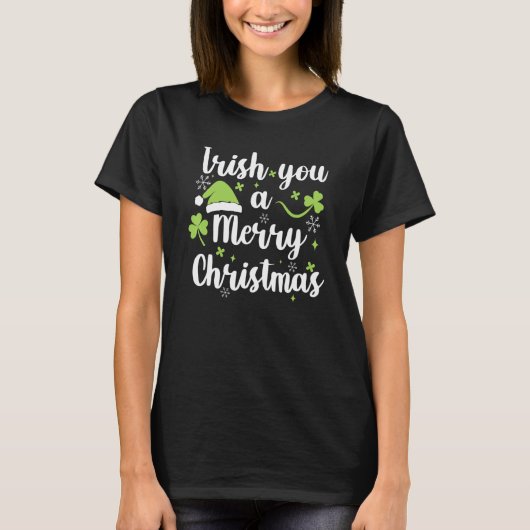 T-shirt Irish You A Merry Christmas Green C leaf (Devant)