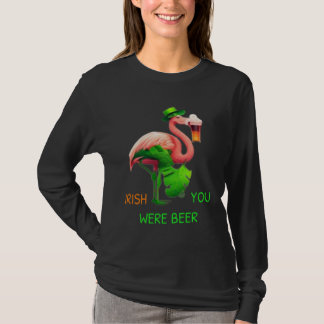 T-shirt Irish You Were Beer Flamingo Shamrock For St Patri