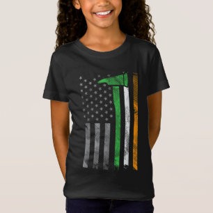 T-Shirt Irlandais American Flag Firefighter Ax Fire St Pat