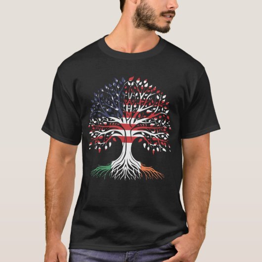T-shirt Irlandais American Groots tree Pays (Devant)