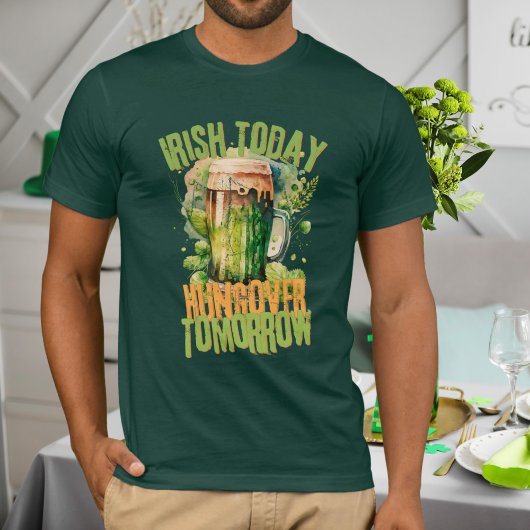 T-shirt Irlandais Beer Clover Grunge Funny St Patrick Day 