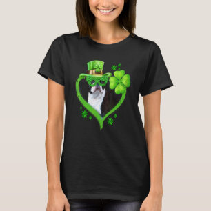 T-shirt Irlandais Boston Terrier Chien Log Shamrock St Pat