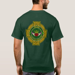T-shirt Irlandais Claddagh avec Golden Celtic Cross Person