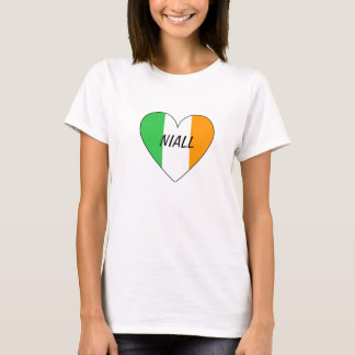 T-shirt irlandais de coeur de drapeau de Niall