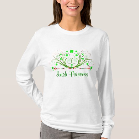 T-shirt irlandais de Long-douille de princesse (Devant)
