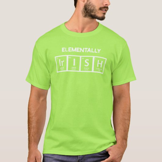 T-shirt Irlandais élémentaire sur Lime Green Tee - shirt (Devant)