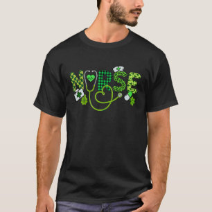 T-shirt Irlandais Infirmière Stethoscope Scrub Jour de la 