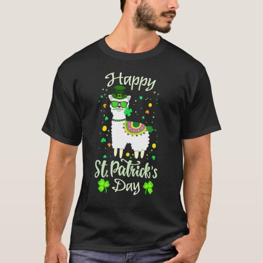 T-shirt Irlandais Llama Alpaca Face mignonne St Patrick Da (Devant)