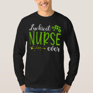 T-shirt Irlandais Luckiest Nurse Ever Stethoscope Scrub St