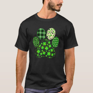 T-shirt Irlandais mignon Chien Paw Clovers St Patrick's Da