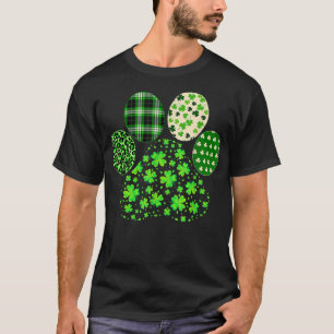 T-shirt Irlandais mignon Chien Paw Clovers St Patrick's Da