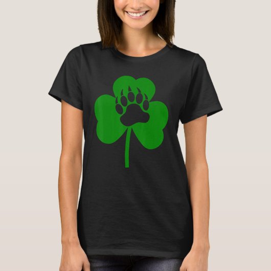 T-shirt Irlandais mignon Ours Paw C St Patrick's Day Lucky (Devant)
