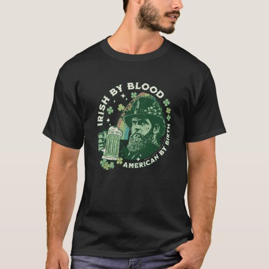 T-shirt Irlandais Par Sang Américain Par Naissance Saint P (Devant)