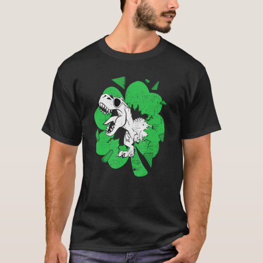 T-shirt Irlandais T Rex Dinosaur Jour de la Saint Patrick  (Devant)