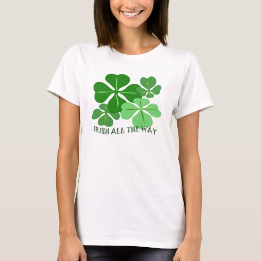 T-shirt Irlandais tout le chemin Shamrock (Devant)