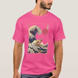 T-shirt Irlandais Wolfhound Japonais Kanagawa Wave Surf Ch