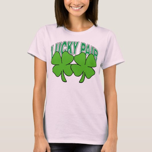 T-shirt Irlandaise Lucky Pair Naughty Femmes (Devant)