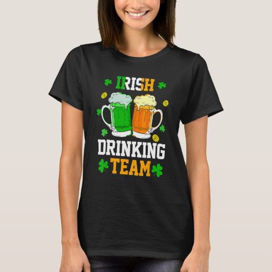 T-shirt Irlande Beer Irish Drick Team Shamrock St Patri (Devant)