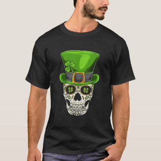 T-shirt Irlande Cadeau Clover Mexicain Irlandais Crâne St 