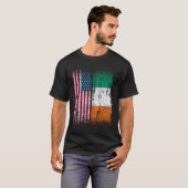T-shirt Irlande Drapeau Américain Né Irlandais Patrimoine (Devant entier)