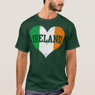T-shirt Irlande Drapeau Coeur irlandais Jour de la Saint P