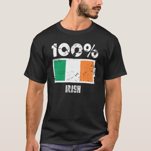 T-shirt Irlande Drapeau Support 100 Batterie Irlandaise Pu (Devant)