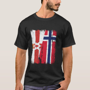 T-shirt Irlande du Nord Norvège Drapeau demi Irlandais Nor