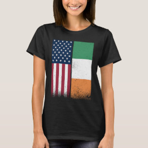 T-shirt Irlande Irlandais drapeaux américains Fiers États-