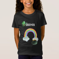*~* IRLANDE IRLANDE Girl Rainbow Pot of Gold T-shi