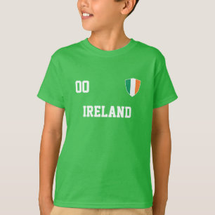 T-shirt Irlande Nom et numéro personnalisés Football Kids