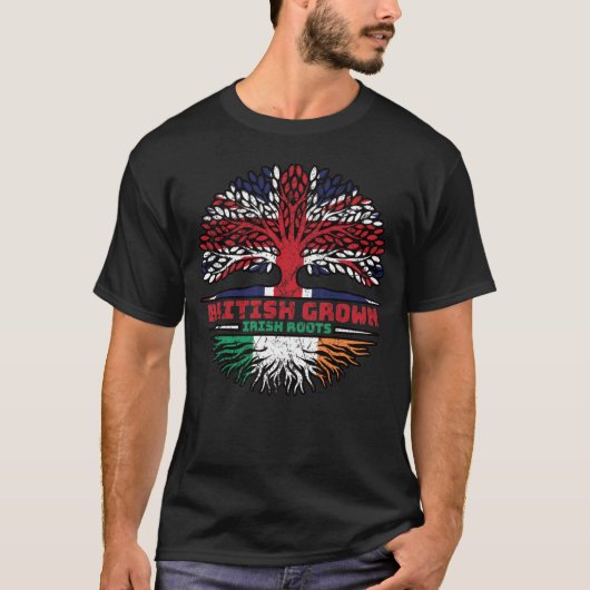 T-shirt Irlande Royaume-Uni Royaume-Uni British Tree Roots (Devant)
