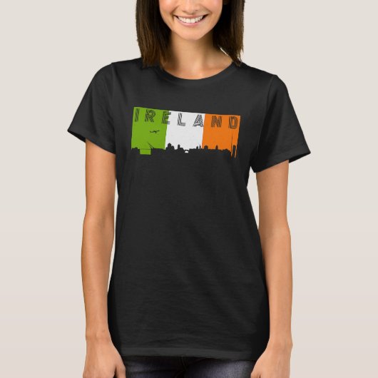 T-shirt Irlande Skyline Irish Flag Voyage de vacances (Devant)