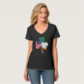 T-shirt Irlande Trèfle Saint-Patrick IRISH US DRApeau Pré (Devant entier)