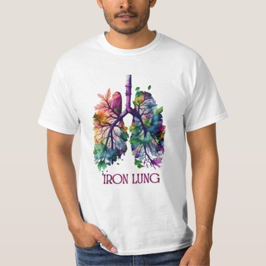 T-shirt Iron Lung Art – Artistic Lung Illustration with Fl (Devant)