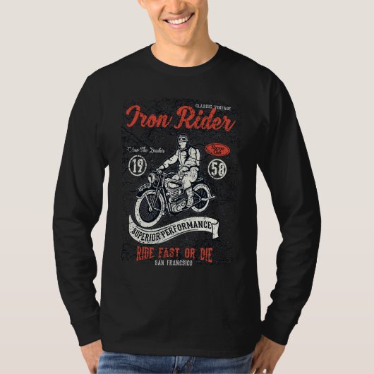 T-shirt Iron Rider  motorcyclists and bikers (Devant)
