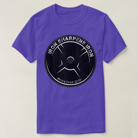 T-shirt Iron Sharpen Iron Proverbs 2717 Christian workout (Design devant)