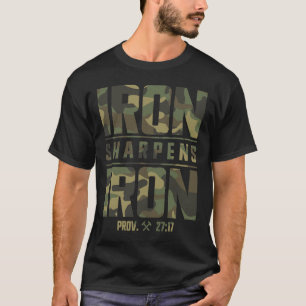 T-shirt Iron Sharpens Fer Christian Hommes Écriture Camo G