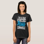 T-shirt Ironic Jesus Cornhole Odd Humor Sarcastic Weird C (Devant entier)