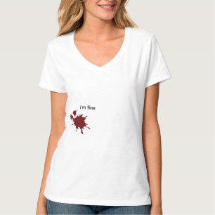 T-shirt Ironie Humour Sombre Im Bien Minimaliste Éclabouss